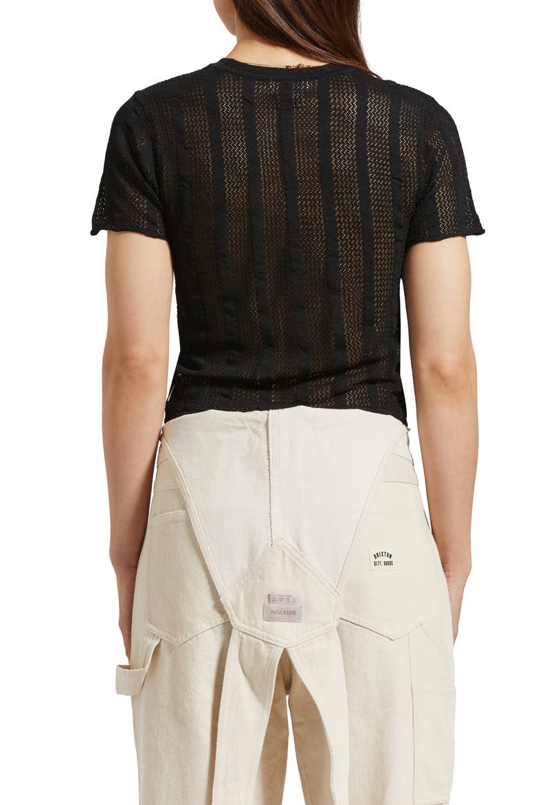 Sheer Stripe Top, Alternate, color, BLACK