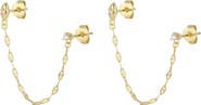 Adornia 14k Gold Plated Double Piercing Chain Earrings