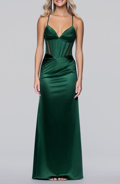 Satin Column Gown