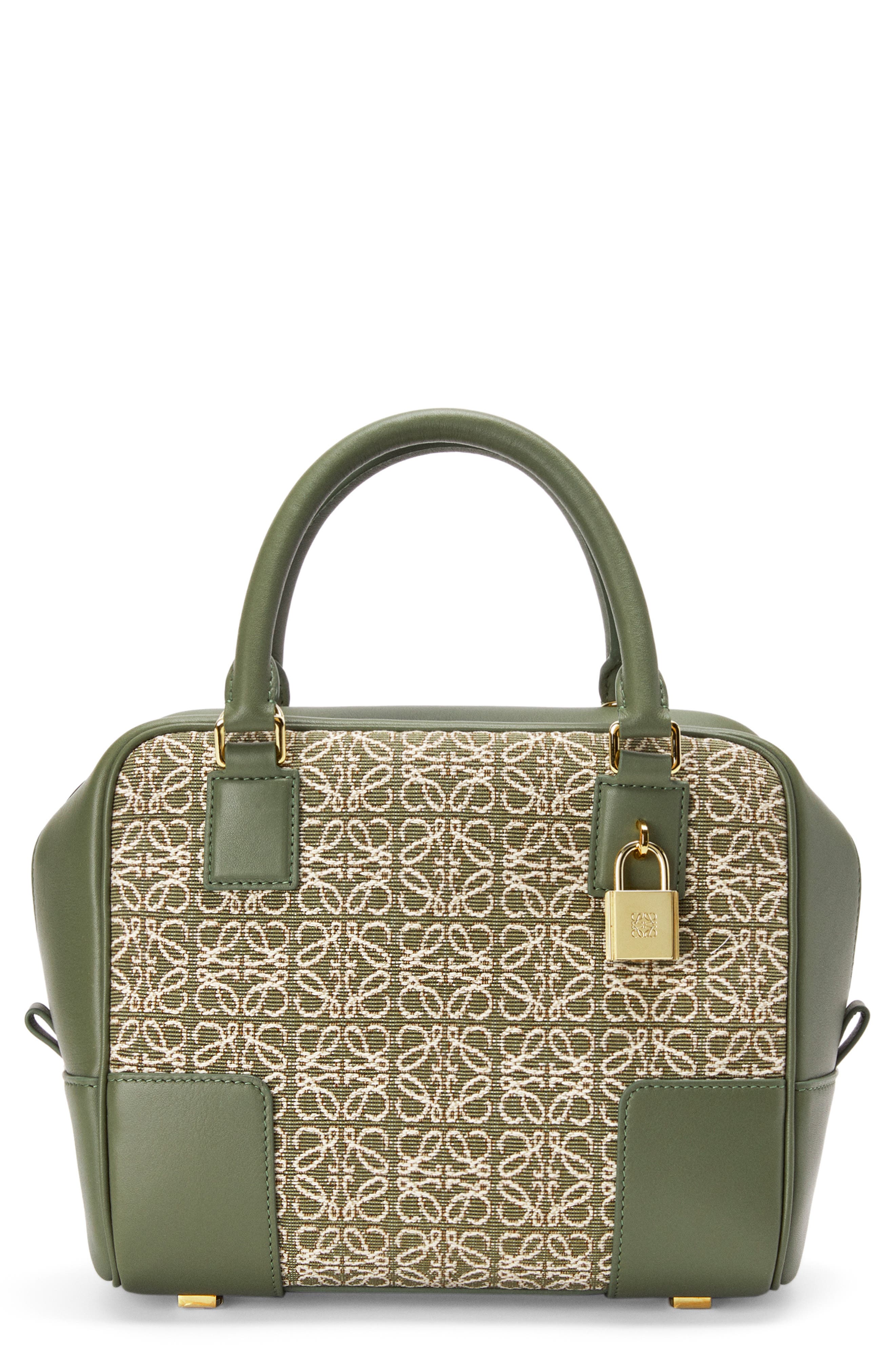 Loewe Amazona 19 Square Logo Canvas & Leather Satchel, Main, color, 