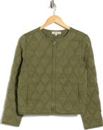 Nanette Lepore Full Zip Quilted Chambray Jacket