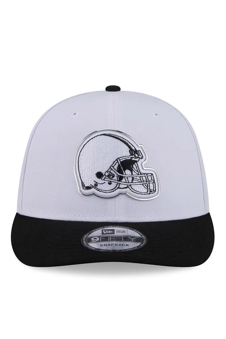 Men's New Era  White/Black Cleveland Browns 2026 NFL Draft Pre-Curved 9FIFTY Snapback Hat, Alternate, color, White