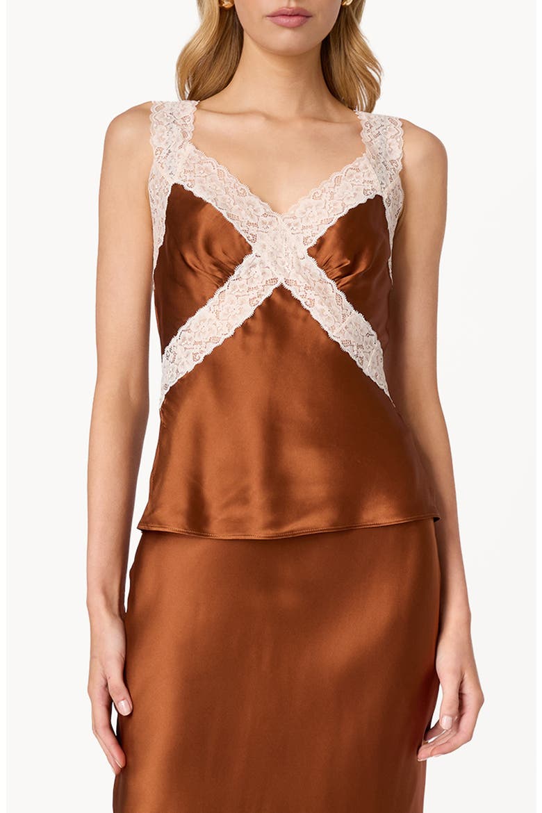 Helga Bias Silk Camisole, Main, color, MAPLE SYRUP