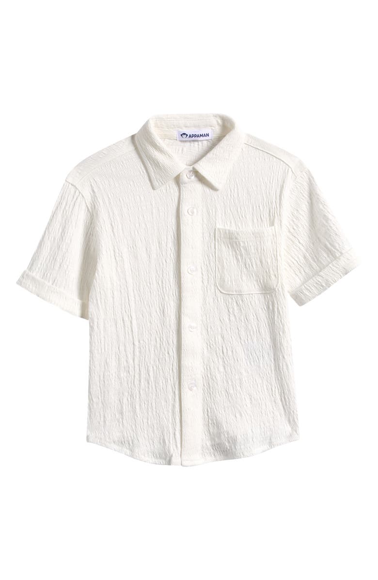 Appaman Kids' Beach Short Button-Up Shirt, Main, color, White