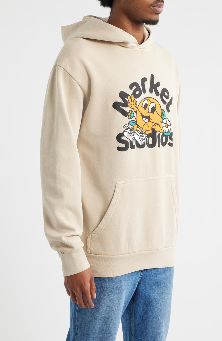 MARKET Chill In The Net Cotton Blend Graphic Hoodie, Alternate, color, Natural