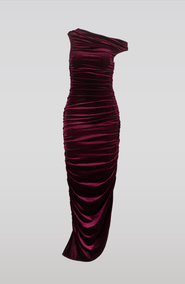 SAEMDI Draped Velvet Dress