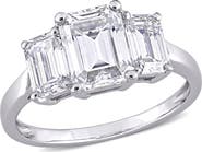 DELMAR Emerald Cut Lab Created Moissanite Ring