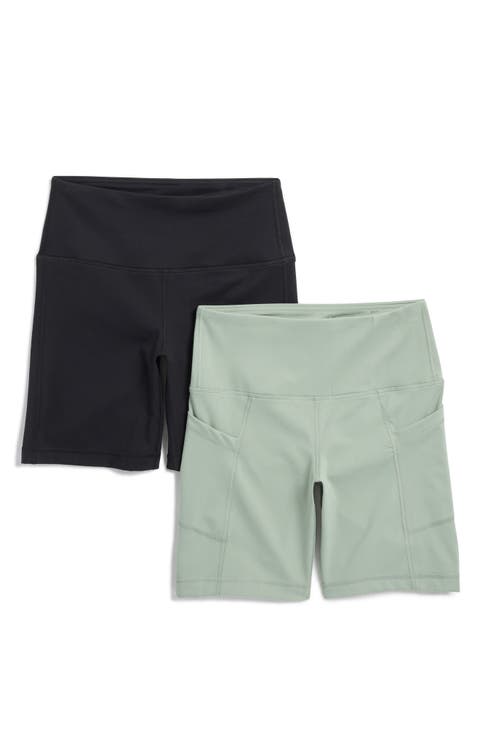 Set of 2 Lux High Waist Bike Shorts