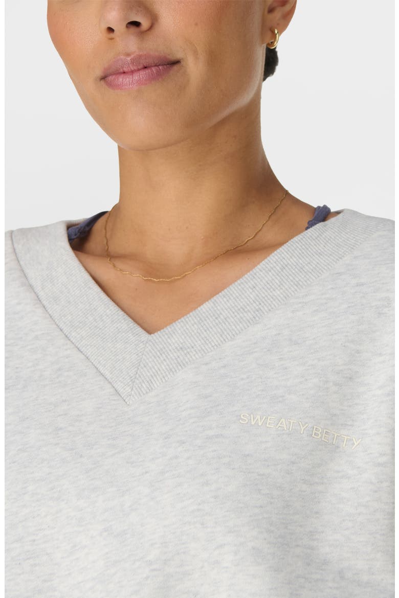 Revive Organic Cotton Blend Crop Sweatshirt, Alternate, color, ICE GREY MARL