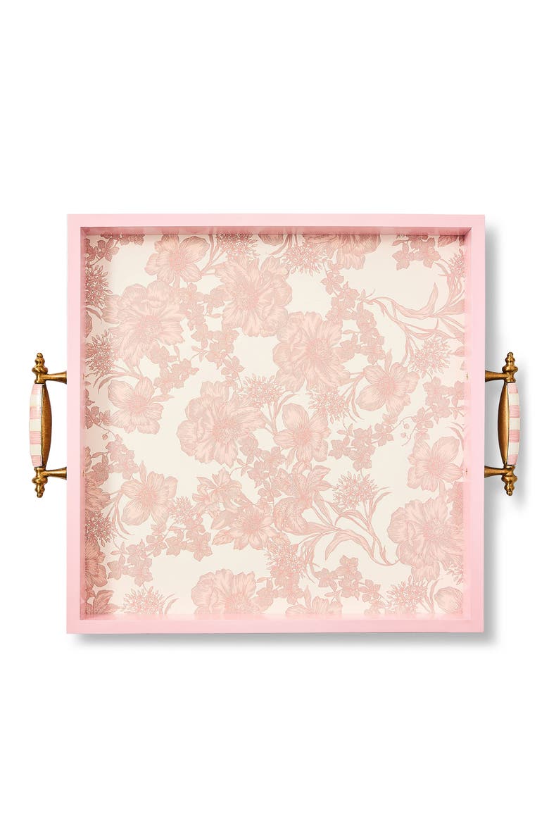 Rosy English Garden Serving Tray, Alternate, color, ROSY