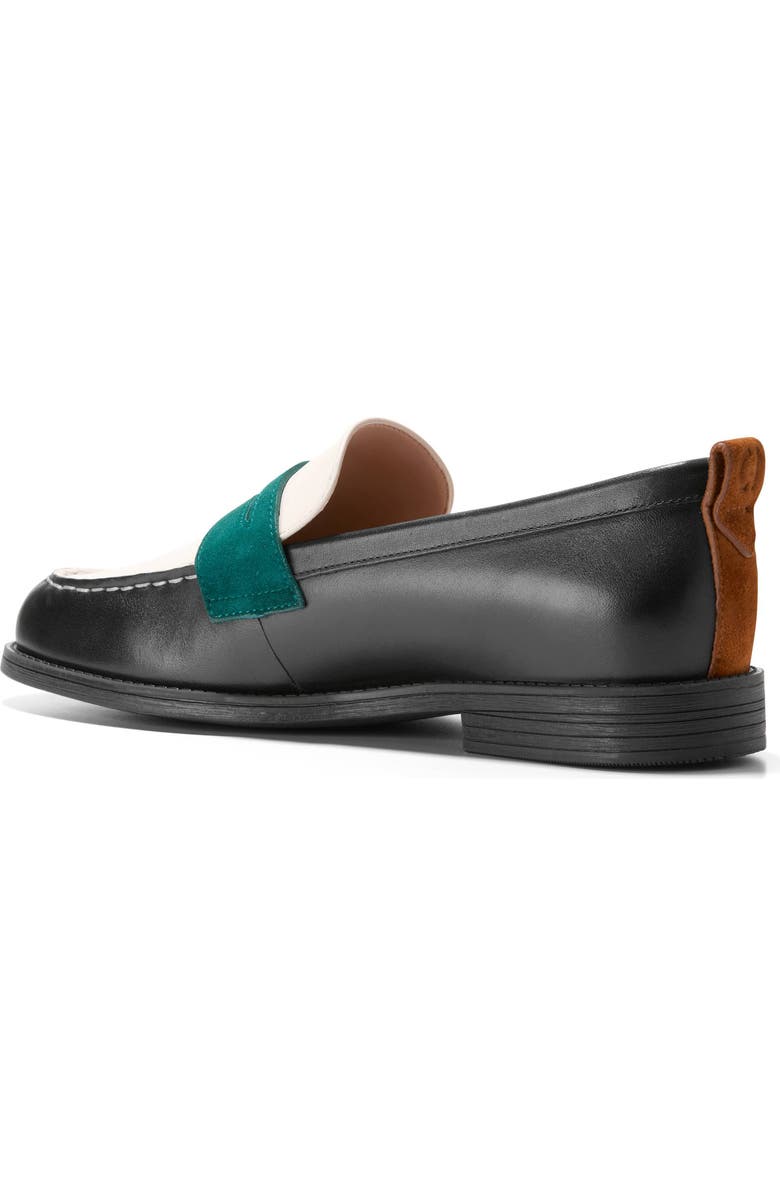 Cole Haan Stassi Penny Loafer, Alternate, color, Black/ Ivory / Rainforest
