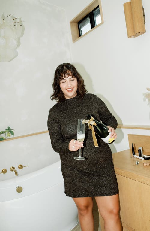Whimsy + Row Joanie Dress In Black Sparkle