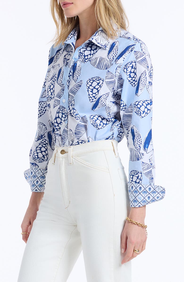 Robert Graham Carrie Long Sleeve Woven Shirt, Alternate, color, Blue