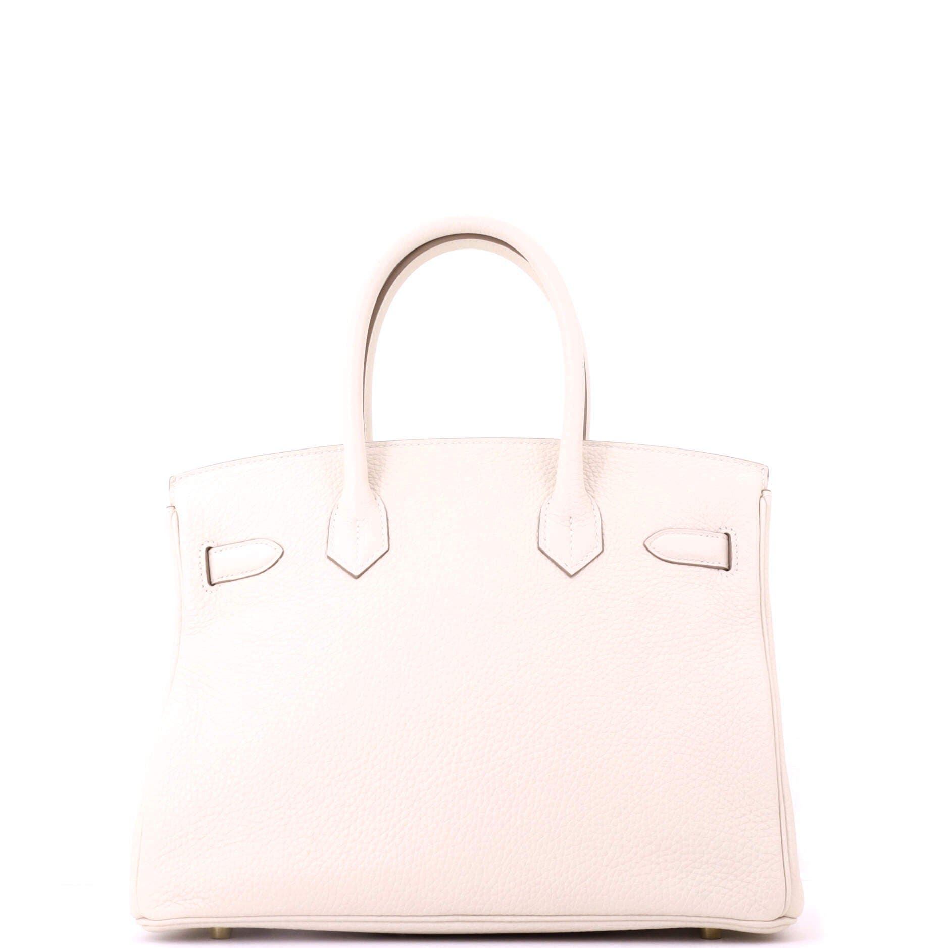 Pre-Owned Hermes Birkin Handbag Light Clemence with Gold Hardware 30, Alternate, color, Craie