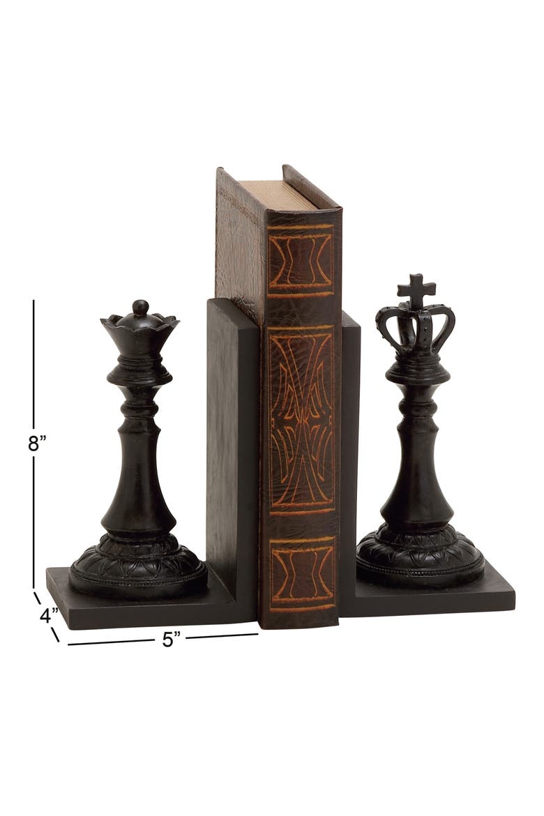 Chess Bookends, Alternate, color, BLACK
