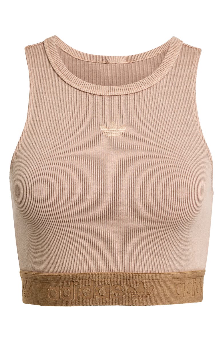 adidas Rib Bra Crop Tank, Alternate, color, Cardboard
