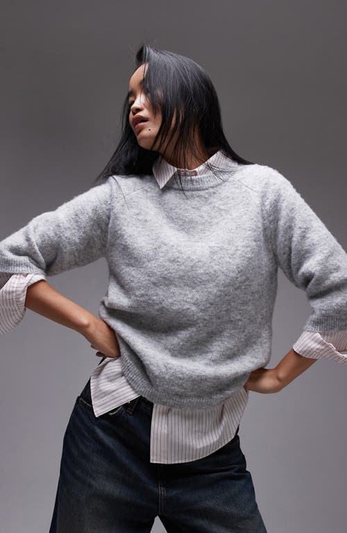 Shop Topshop Crewneck Sweater In Grey