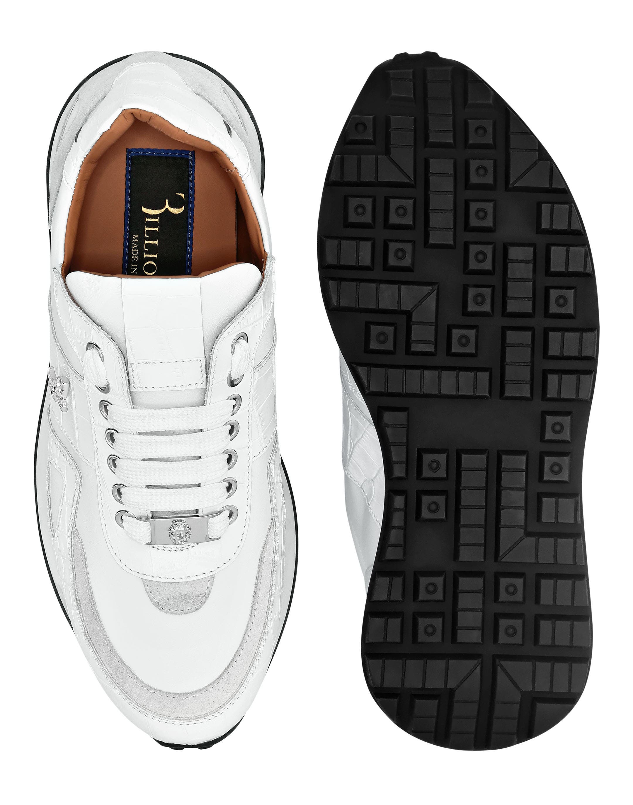 Croco Printed Nubuck &Amp; Suede Runner Men, Alternate, color, white