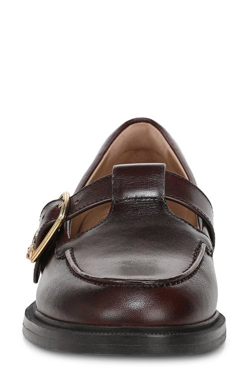 Sam Edelman Elaina T-strap Buckle Loafer Dark Brown Leather In Brown