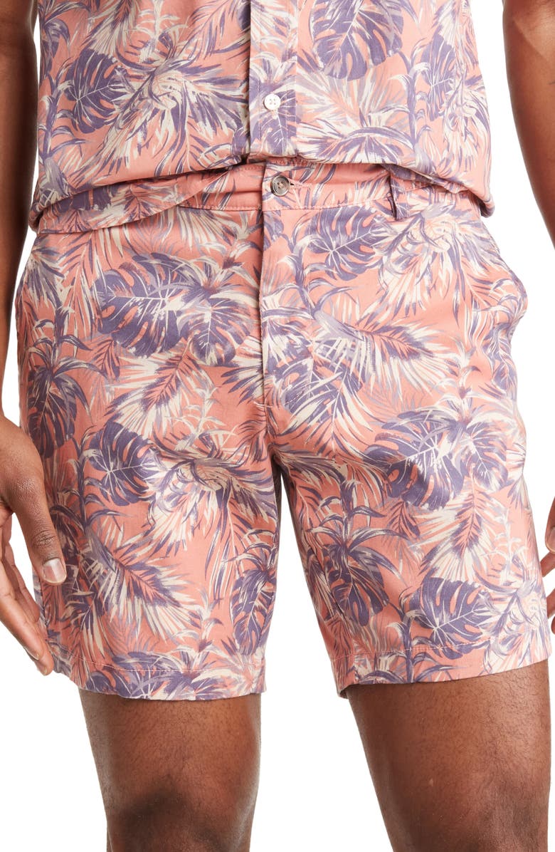 Slate & Stone Tropical Print Chino Shorts, Main, color,