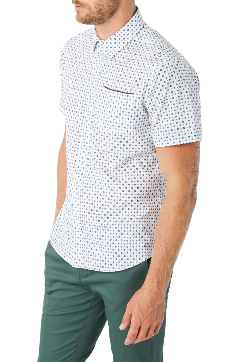 7 Diamonds Another Dimension Slim Fit Short Sleeve Button-Up Shirt, Alternate, color, 