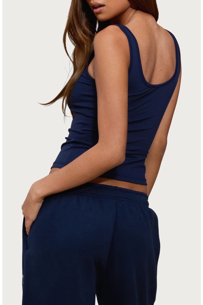 Kiarra Scoop Neck Crop Tank, Alternate, color, NAVY