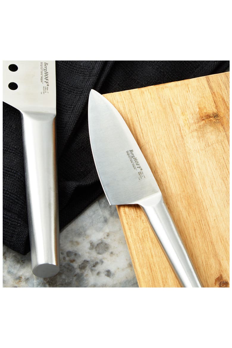 Santoku 5-Piece Knife & Sharpener Set, Alternate, color, SILVER