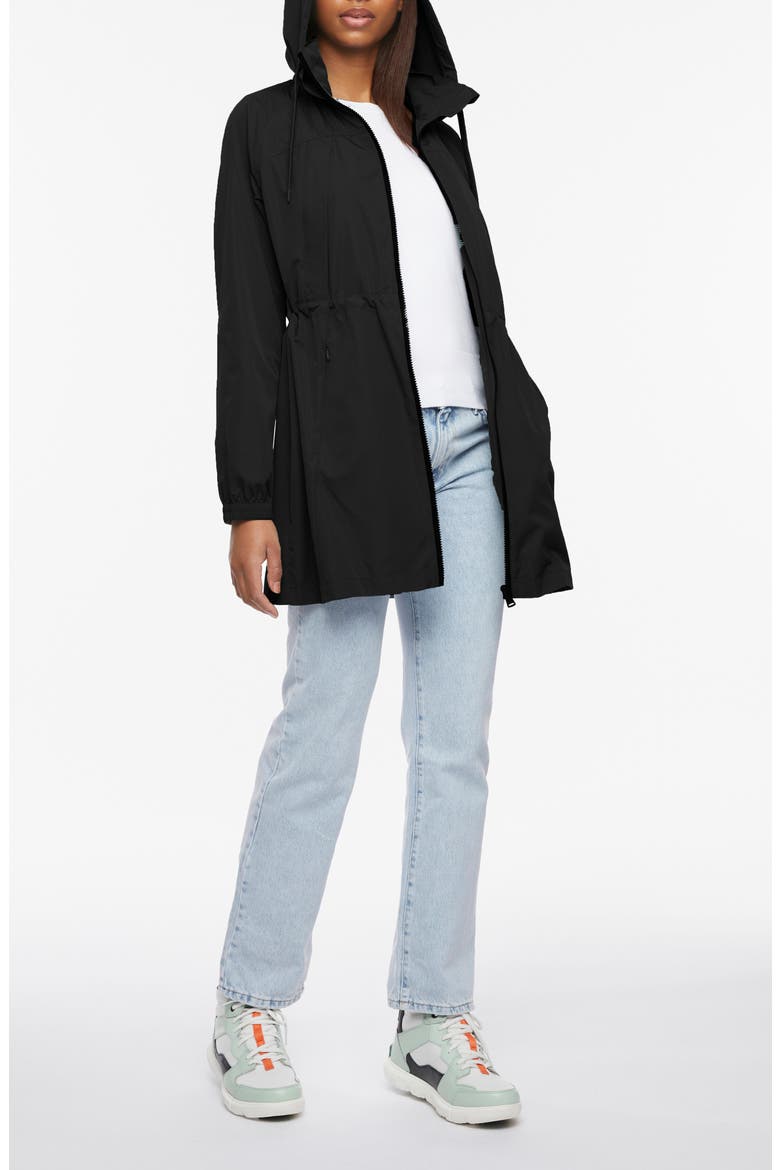 Rain Hooded Jacket, Alternate, color, BLACK