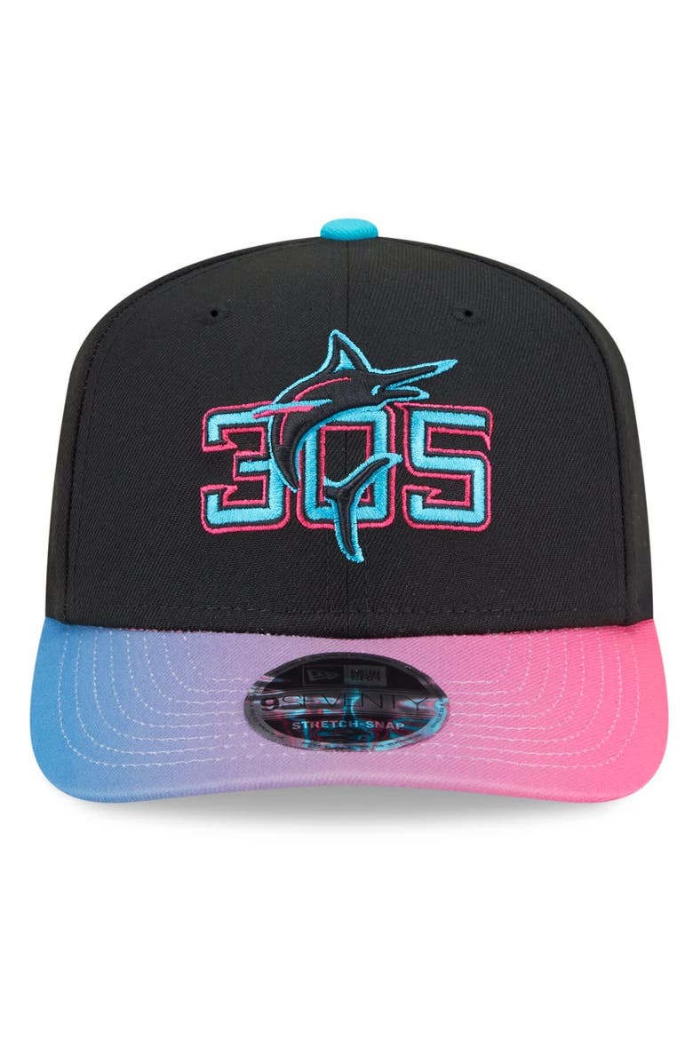 Men's New Era Black/Pink Miami Marlins 2025 City Connect 9SEVENTY Adjustable Hat, Alternate, color, Black