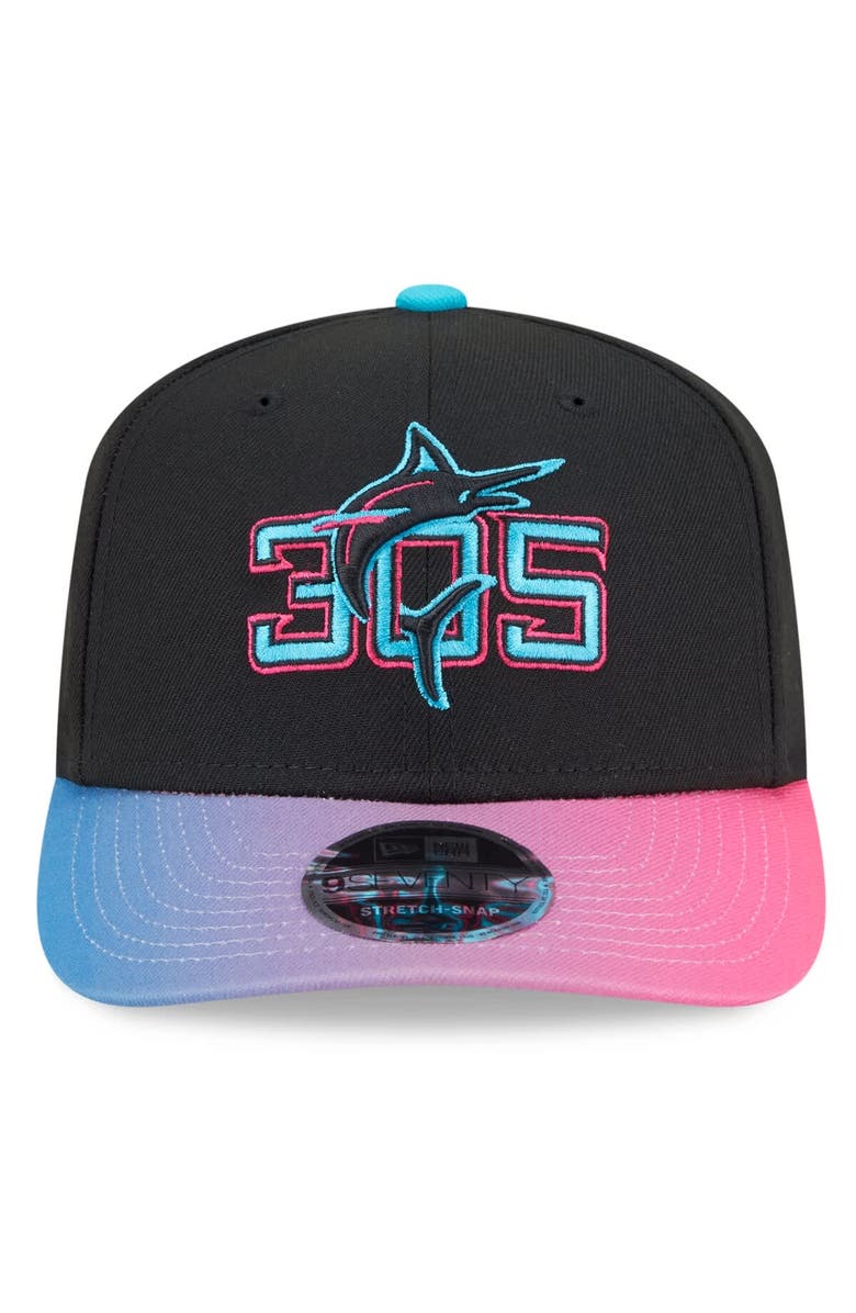 New Era Men's New Era Black/Pink Miami Marlins 2025 City Connect 9SEVENTY Adjustable Hat, Alternate, color, Black