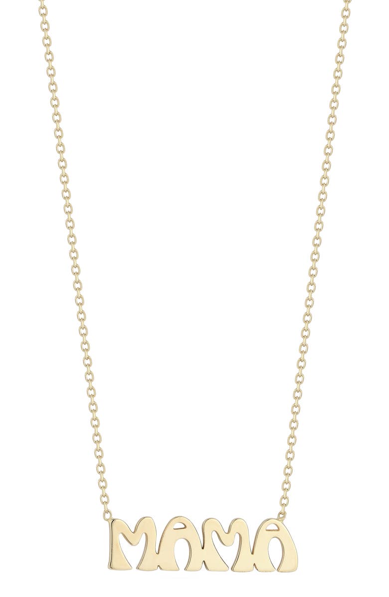 Ember Fine Jewelry 'Mama' Pendant Necklace, Main, color, Gold