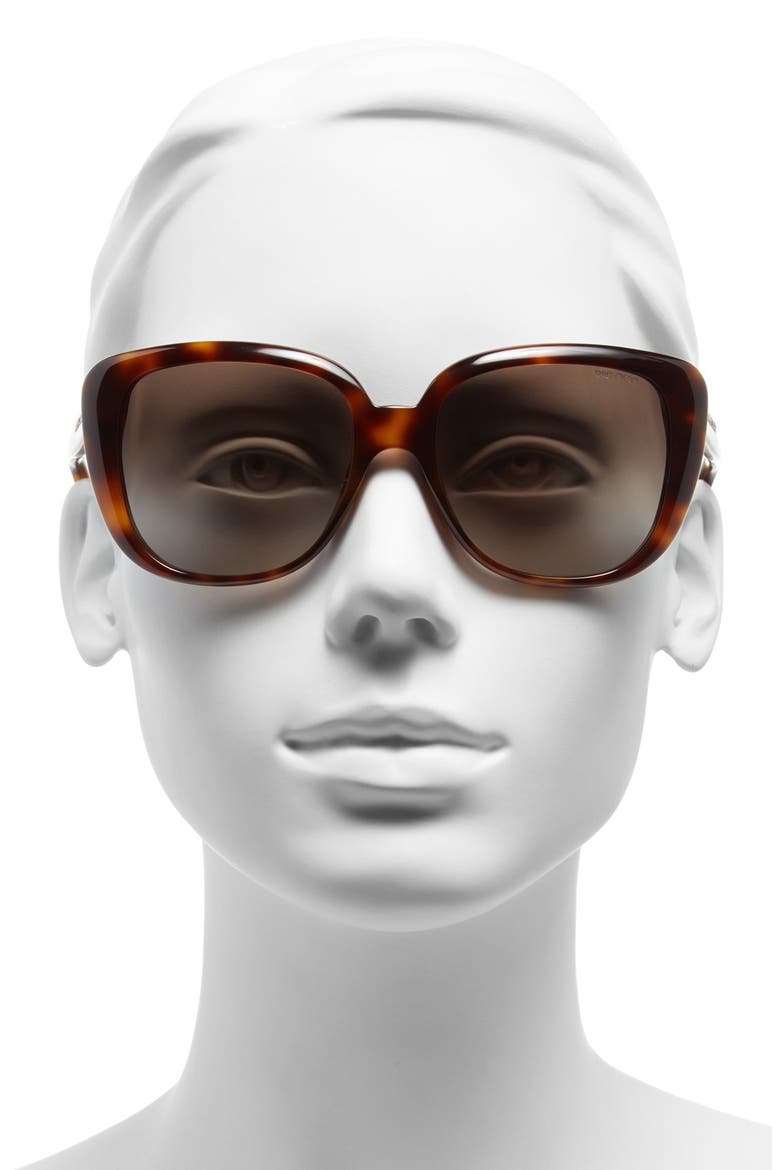 'Lallys' 54mm Polarized Sunglasses, Alternate, color, HAVANA/ BROWN POLAR