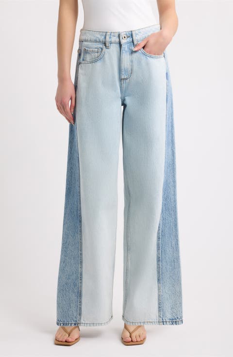 Bauve Two Tone Wide Leg Jeans