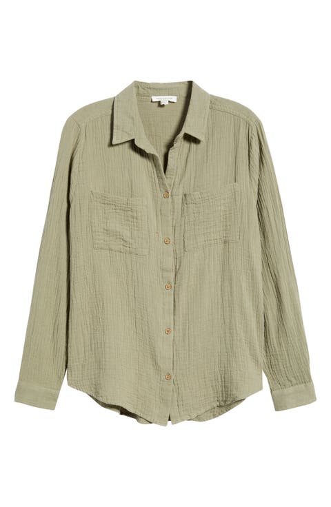 Micaela Cotton Button-Up Shirt