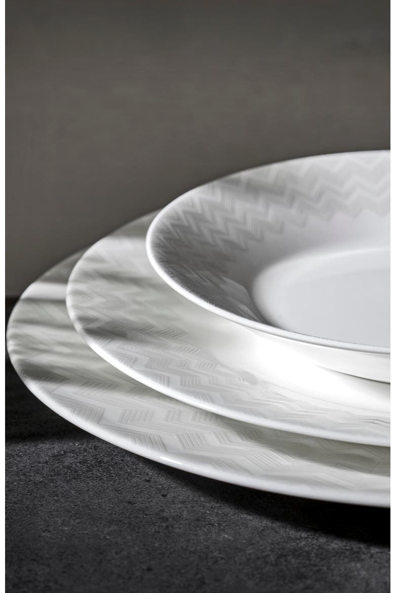 Charger Plate ZIG ZAG  White diam. 12.5", Alternate, color, White