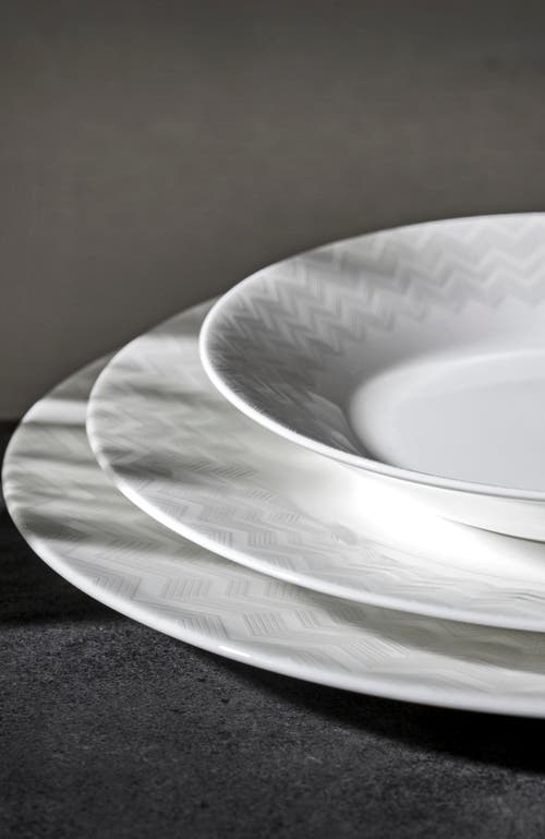Missoni Home Tableware Charger Plate Zig Zag White Diam. 12.5"
