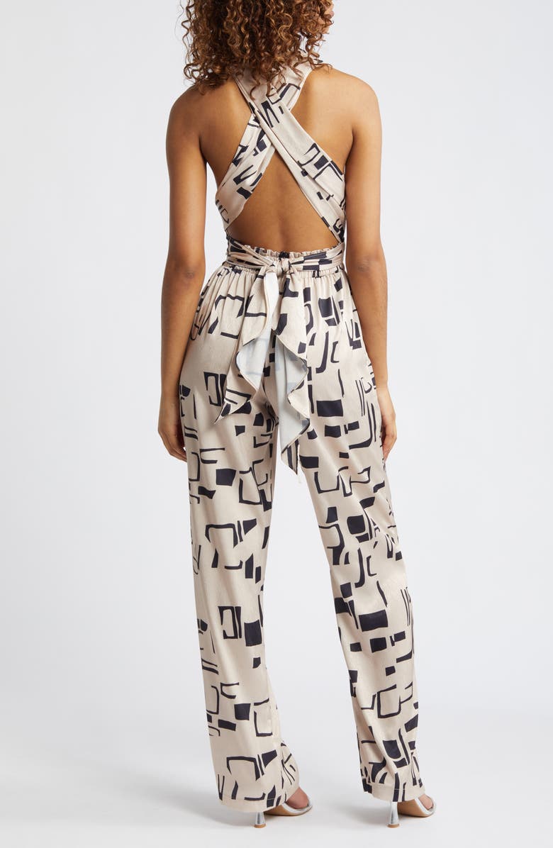 DIARRABLU Umy Tukki Noir Print Convertible Jumpsuit, Alternate, color,
