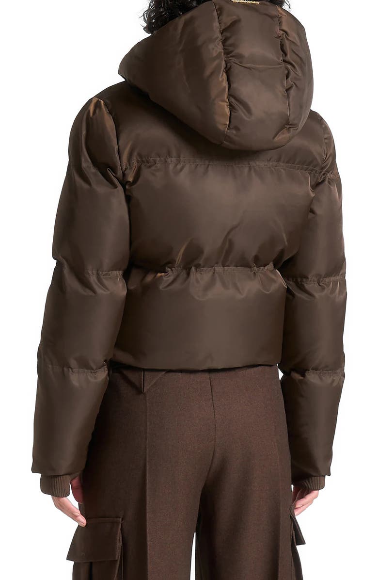 Manière De Voir Maeva Nylon Eiffel Cropped Puffer Jacket, Alternate, color, 