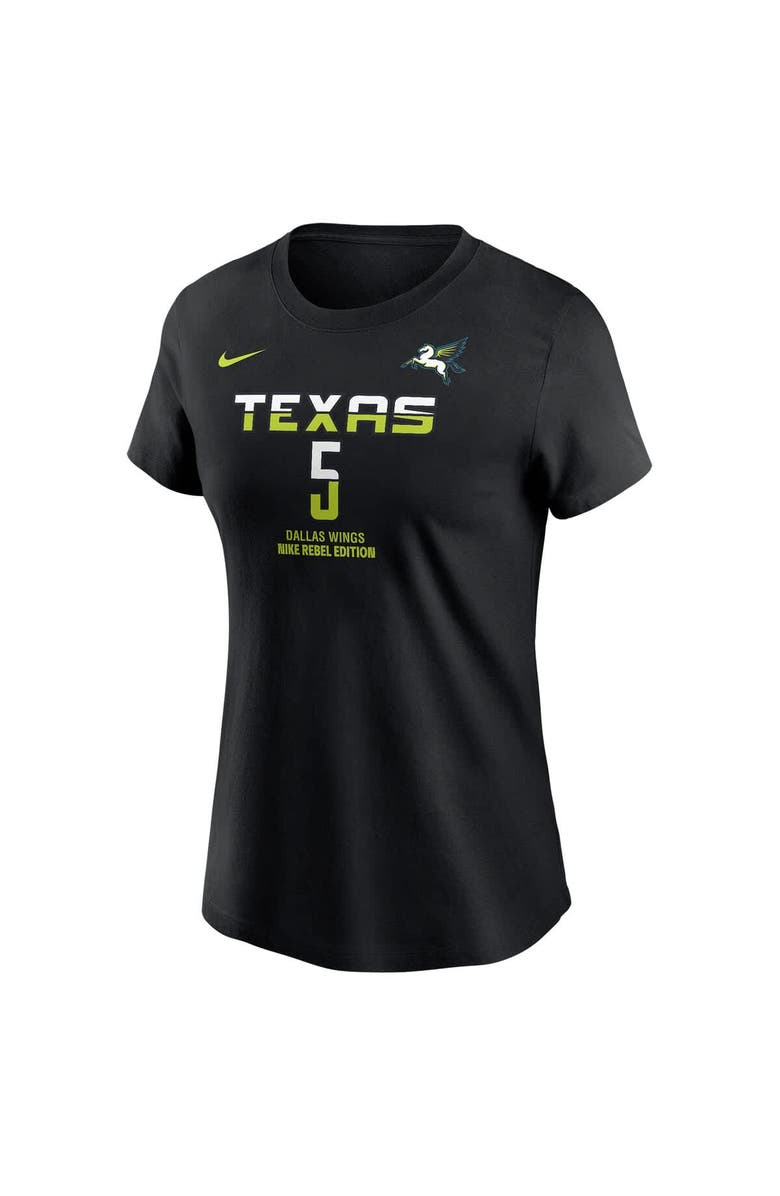 Nike Women's Nike Paige Bueckers Black Dallas Wings 2025 WNBA Draft Rebel Edition Name & Number T-Shirt, Main, color, Black