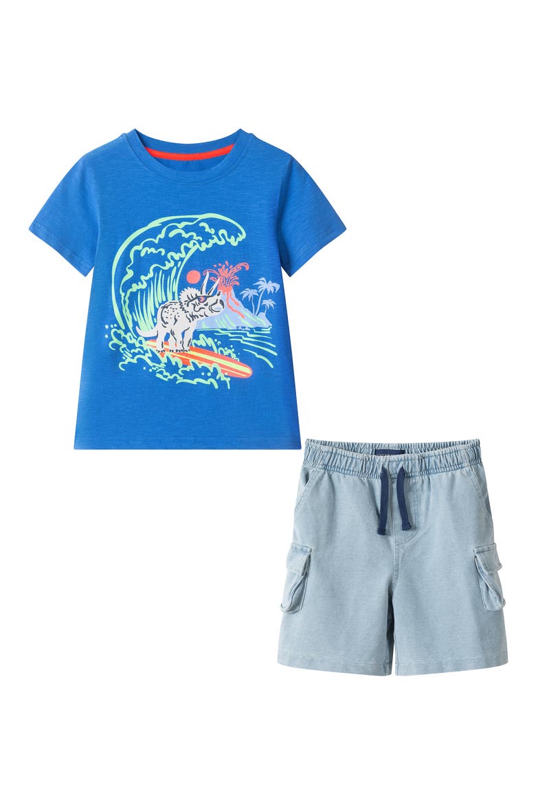 Kids' Graphic T-Shirt & Shorts Set, Main, color, BLUE