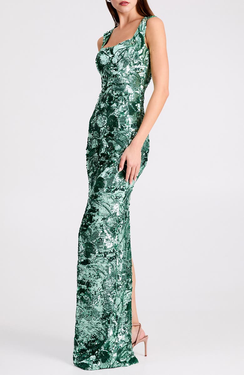 HELSI Iris Floral Sequin Gown, Alternate, color,