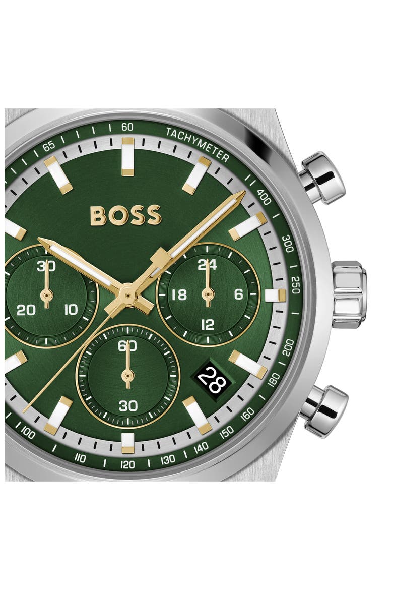 Candor Chronograph Bracelet Watch, 41mm, Alternate, color, DARK GREEN
