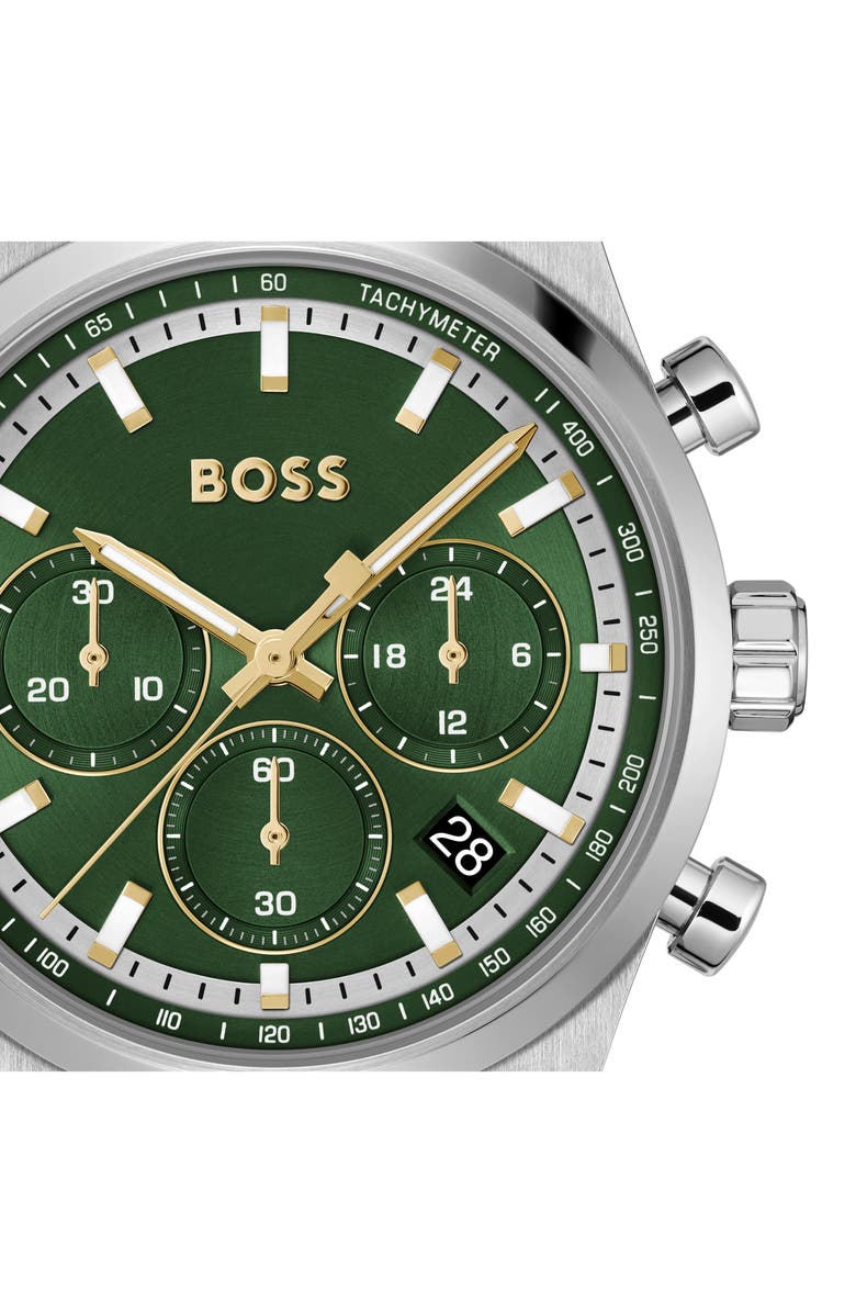 BOSS Candor Chronograph Bracelet Watch, 41mm, Alternate, color, Dark Green
