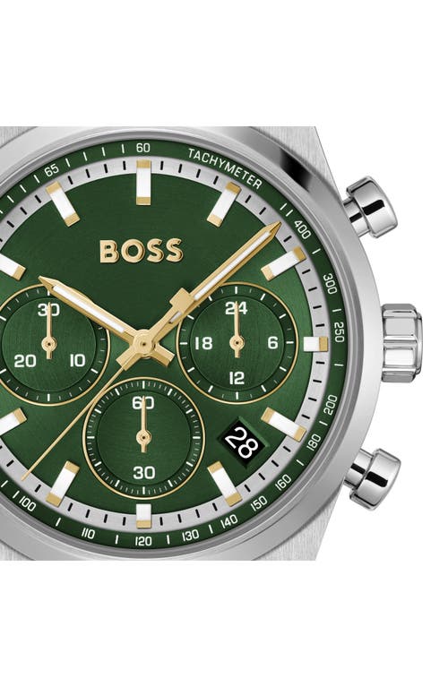 Hugo Boss Boss Candor Chronograph Bracelet Watch, 41mm In Dark Green