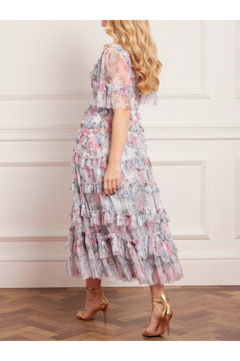 Camille's Garden Round Neck Dress, Alternate, color, Moonshine