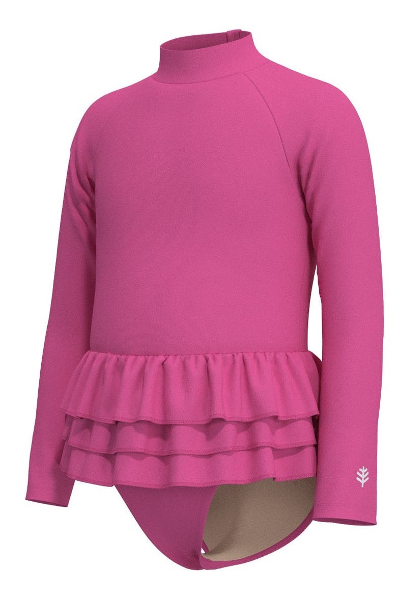 Cafe Kailani Long Sleeve Swimsuit, UPF 50+ Sun Protection, Alternate, color, Tulip Pink