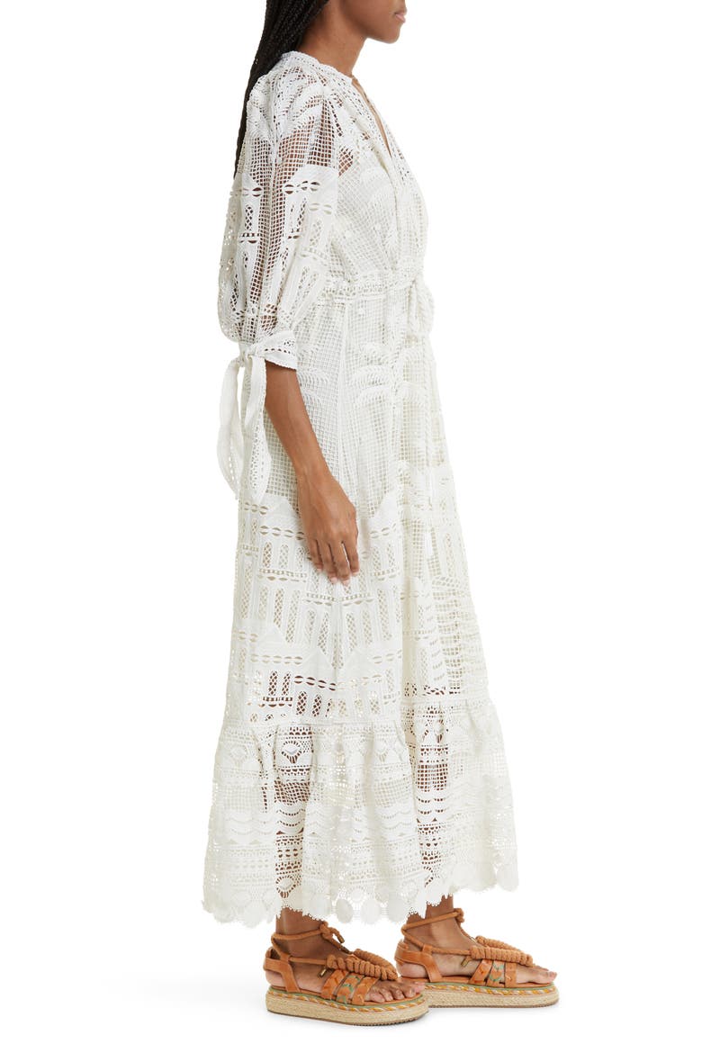 FARM Rio Morada Boa Guipure Lace Maxi Dress (Women)