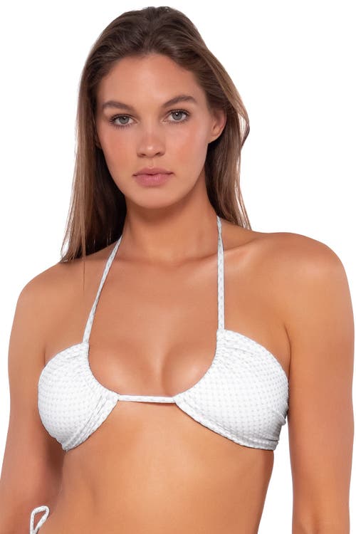 B Swim Elisa Bikini Swimsuit Top In Tie The Knot Pique Lurex