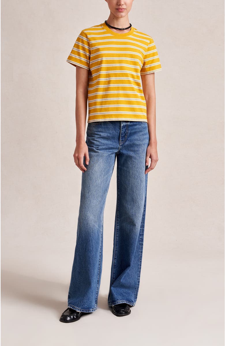 La Ligne Striped Mol Tee, Alternate, color, Mustard/Ivory/Light Blue