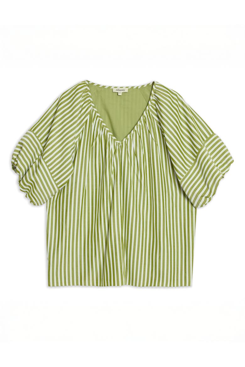 Green Stripe Lantern Top, Alternate, color, Green